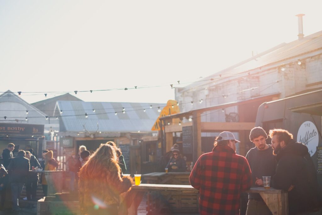 people at a food festival